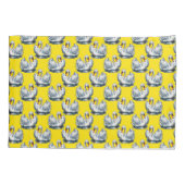 Swan Birds Pattern Design On Yellow  枕カバー (裏面)
