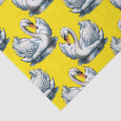 Swan Birds Pattern Design On Yellow  薄葉紙 (詳細)