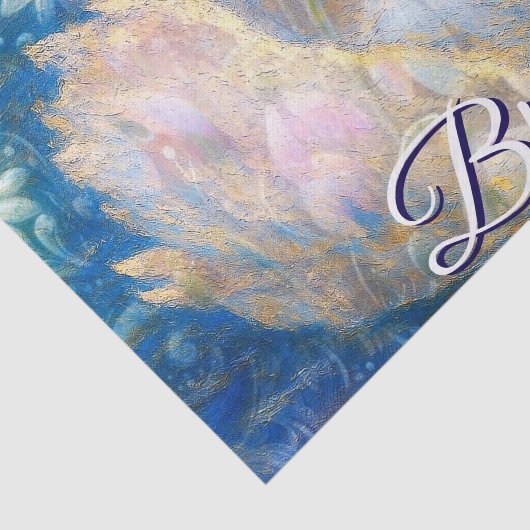 Swan Bride Veil Blue White Personalized Decoupage 薄葉紙 (詳細)