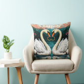 Swan Couple Forming Heart Shape クッション (椅子)