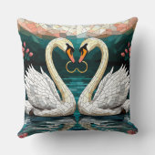 Swan Couple Forming Heart Shape クッション (裏面)