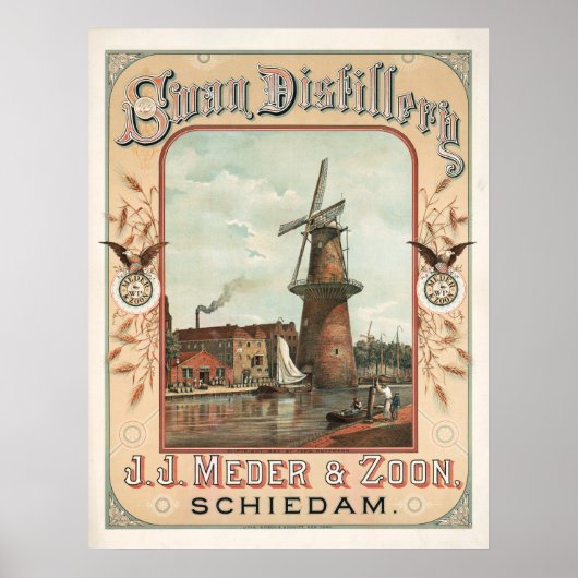 Swan Distillery, J.J. Meder & Zoon, Schiedam ポスター (正面)