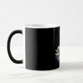 Swan Family on Black Lake Artwork モーフィングマグカップ (左)