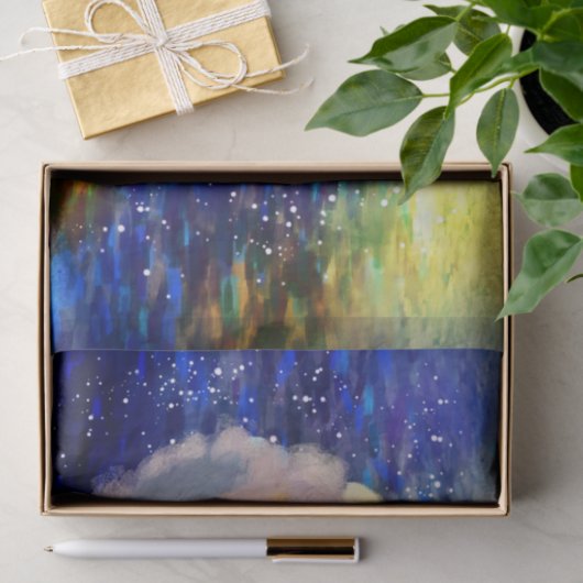 Swan Floating on Sunlit Water Blue White Decoupage 薄葉紙 (ギフト)