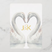 Swan Foilの結婚発表フォトカードの追加 箔シーズンカード (正面)