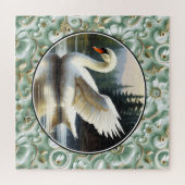 Swan Glides Gracefully on Lake ジグソーパズル (横)