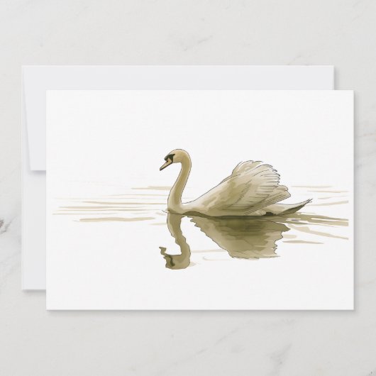 Swan Gliding Over Water 招待状 (正面)