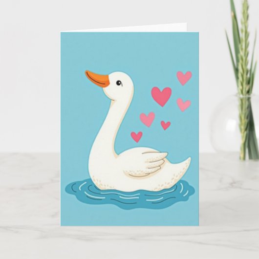 Swan Hearts Lovely Art Card カード (正面)