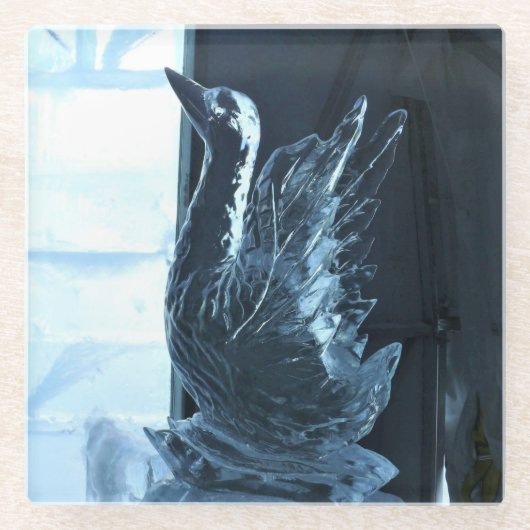 Swan Ice Sculpture (カナダ、ケベック州) ガラスコースター (正面)