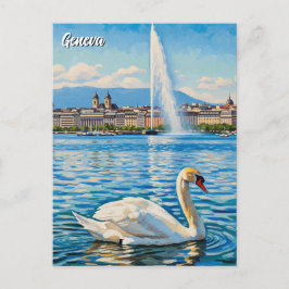 Swan in Geneva Switzerland Travel  ポストカード