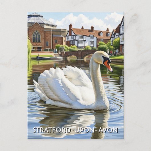 Swan in Stratford-Upon-Avon England Travel ポストカード (正面)