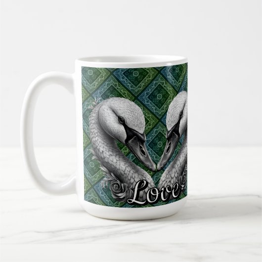"Swan Love"  コーヒーマグカップ (左)