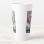 Swan Love Valentine Elegant Romantic Bird  カフェラテマグ (正面)