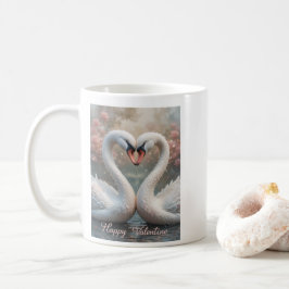 Swan Love Valentine Elegant Romantic Bird  コーヒーマグカップ