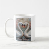 Swan Love Valentine Elegant Romantic Bird  コーヒーマグカップ (左)