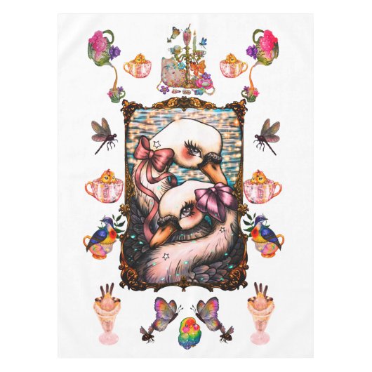 Swan lovers テーブルクロス (正面)