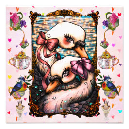 Swan lovers フォトプリント           