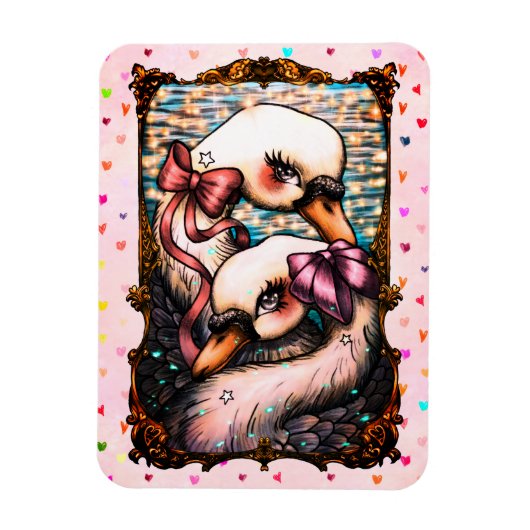Swan lovers マグネット (縦)