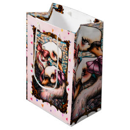 Swan lovers ミディアムペーパーバッグ