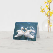 Swan Lovers 2つのノートカード カード (黄色い花)