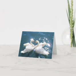 Swan Lovers 2つのノートカード カード