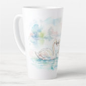 Swan Lovers - Valentine's Day カフェラテマグ (左アングル)