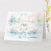 Swan Lovers - Valentine's Day カード (黄色い花)