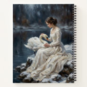 Swan Maiden Winter Lake Romance Fantasy Art ノートブック (裏面)