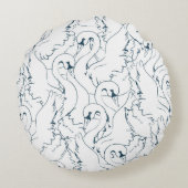 Swan Pattern Seamlessswan, pattern, abstract, back ラウンドクッション (裏面)