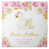Swan Pink and Gold Roses Birth Statistics タイル (正面)