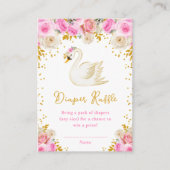 Swan Pink and Gold Roses Diaper Raffle エンクロージャーカード (正面)