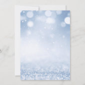 Swan Princess Blue Glitter Winter Girls Birthday 招待状 (裏面)