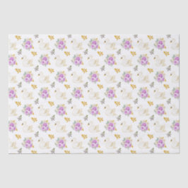 Swan Purple and Gold Floral Roses 薄葉紙