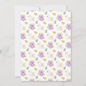 Swan Purple and Gold Roses Baby Shower 招待状 (裏面)