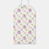 Swan Purple Gold Roses Baby Shower Thank You ギフトタグ (裏面)