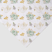 Swan Sage Green and Gold Floral Roses 薄葉紙 (詳細)