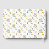 Swan Sage Green and Gold Roses Baby Shower ゲストブック (裏面)