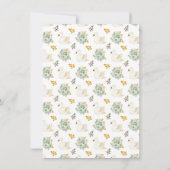 Swan Sage Green and Gold Roses Baby Shower サンキューカード (裏面)