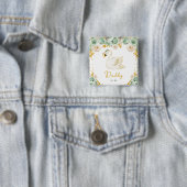Swan Sage Green and Gold Roses Daddy To Be 缶バッジ (インサイチュ)