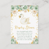 Swan Sage Green and Gold Roses Display Shower エンクロージャーカード (正面)