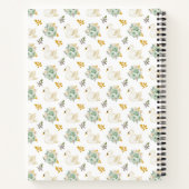 Swan Sage Green Gold Roses Baby Shower Guest Book ノートブック (裏面)