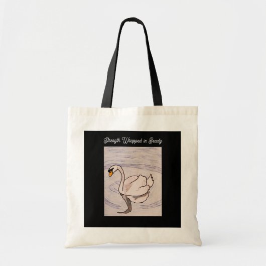 Swan- Strength Wrapped in Beauty  トートバッグ (正面)