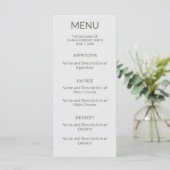 Swan Wedding Monogram Flat Menu メニュー (スタンド正面)