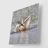 Swan Wildlifeのミュート水鳥写真 スクエア壁時計 (傾斜)