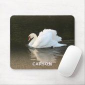 Swan with Reflection on Water Mouse Pad マウスパッド (マウス)
