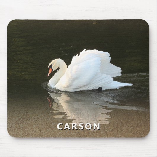 Swan with Reflection on Water Mouse Pad マウスパッド (正面)