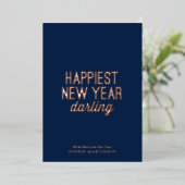 Swanky Non-Photo Happiest New Year 箔シーズンカード (立ち正面)