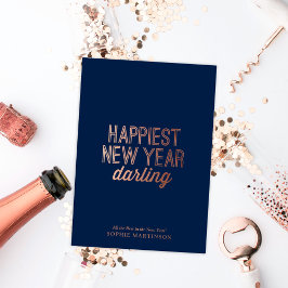 Swanky Non-Photo Happiest New Year 箔シーズンカード