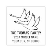 Swans名エレガント前アドレ飛んでいるスのペア セルフインキングスタンプ (デザイン)