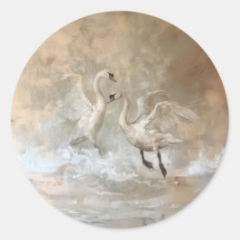 Swans - 文房具用丸型ステッカー ラウンドシール